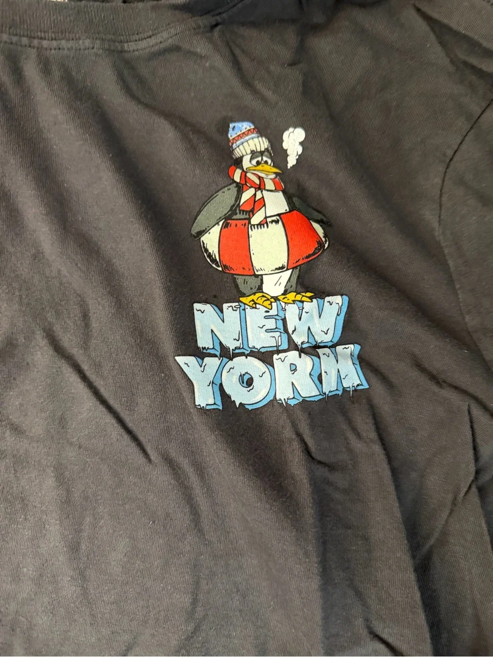 J. Crew Men’s Black Long-Sleeve Graphic Tee - New York Logo XL